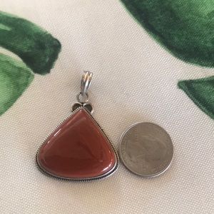 Silver and stone pendant